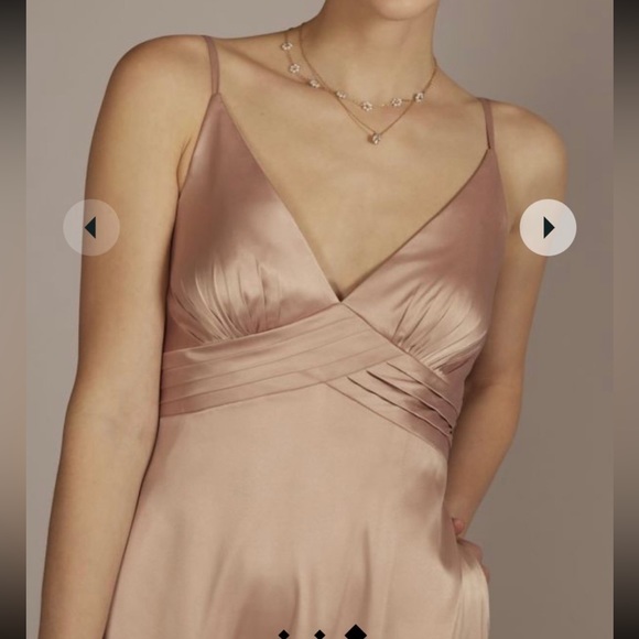 David’s Bridal stretch charmeuse empire waist bridesmaid dress - Picture 2 of 3